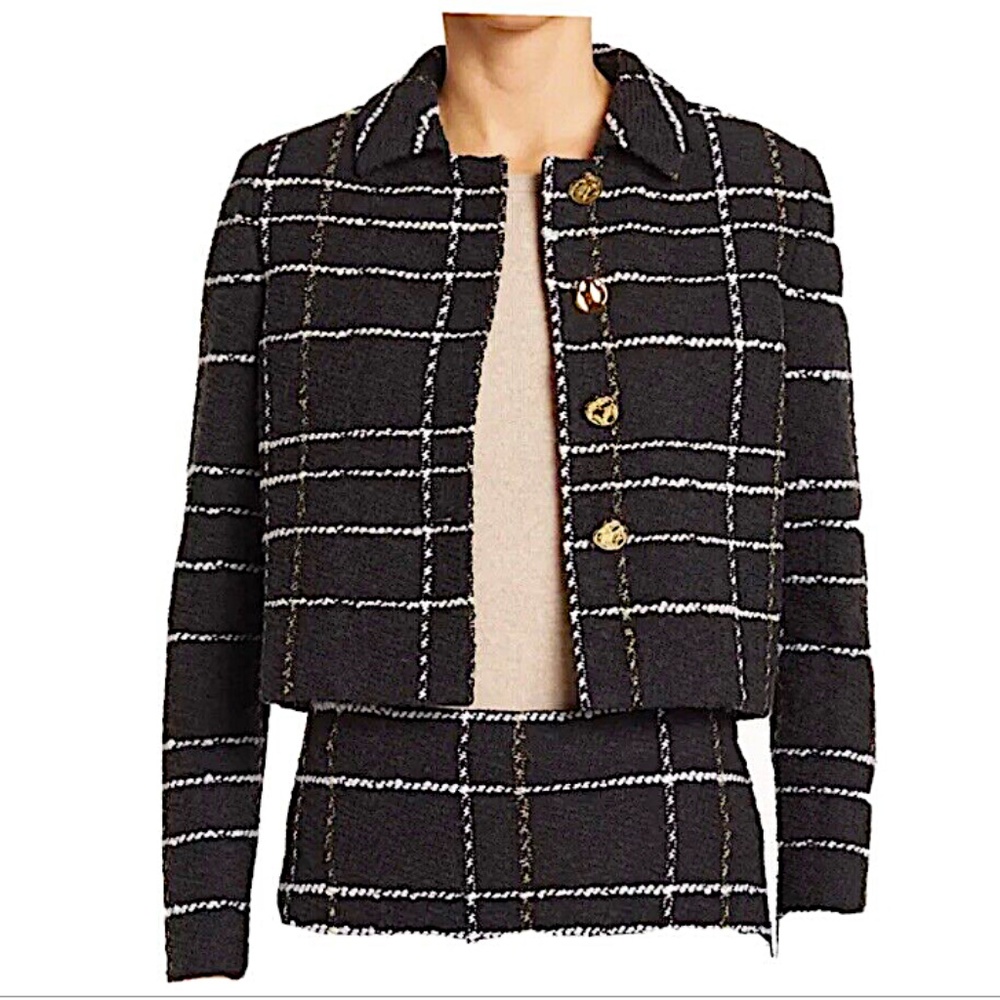 St. John Textured Intarsa Knit Jacket